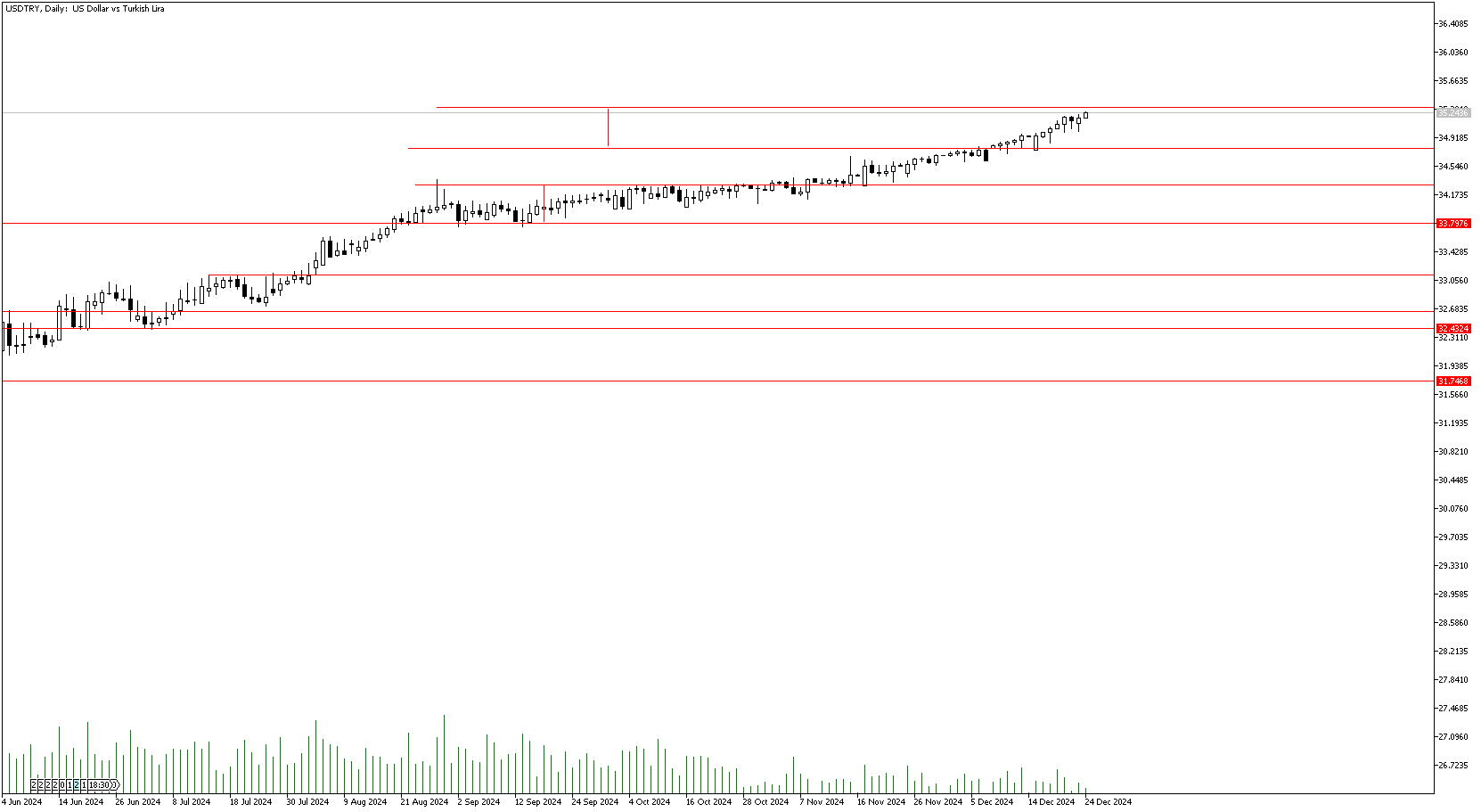 24 Aralık 2024 Forex Analizi: USDTRY